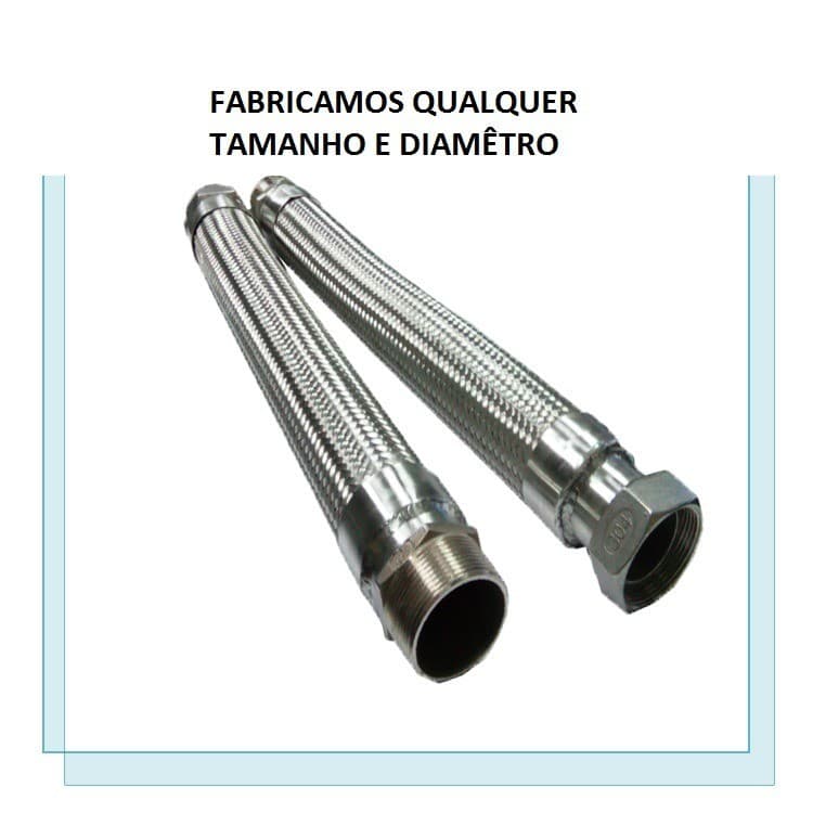 Tubo Flexível Inox P/ Vapor 600c° 1/2 Pol  Com 40cm - 4pçs