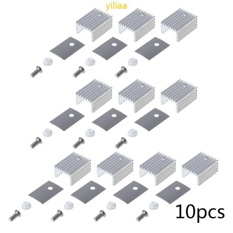 10pcs Radiador Dissipador Calor Alumínio 15x10x20mm Transistor TO-220 Arruela Parafuso