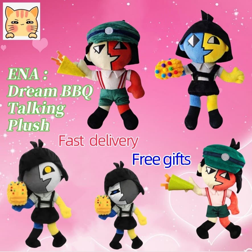 Bctena Dream Bbq25cm ENA BBQ Talking Plush Toys Engraçado : Capítulo 1 Plushie Boneca Soft Brinquedos Para Bebês Almofad