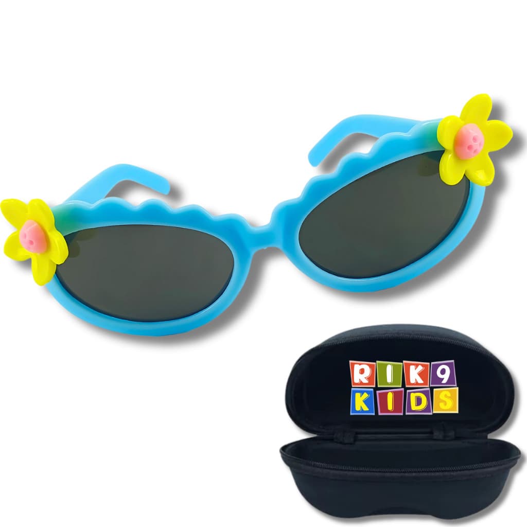 Óculos de Sol Rik9 Infantil Florzinha Azul Proteção UV400