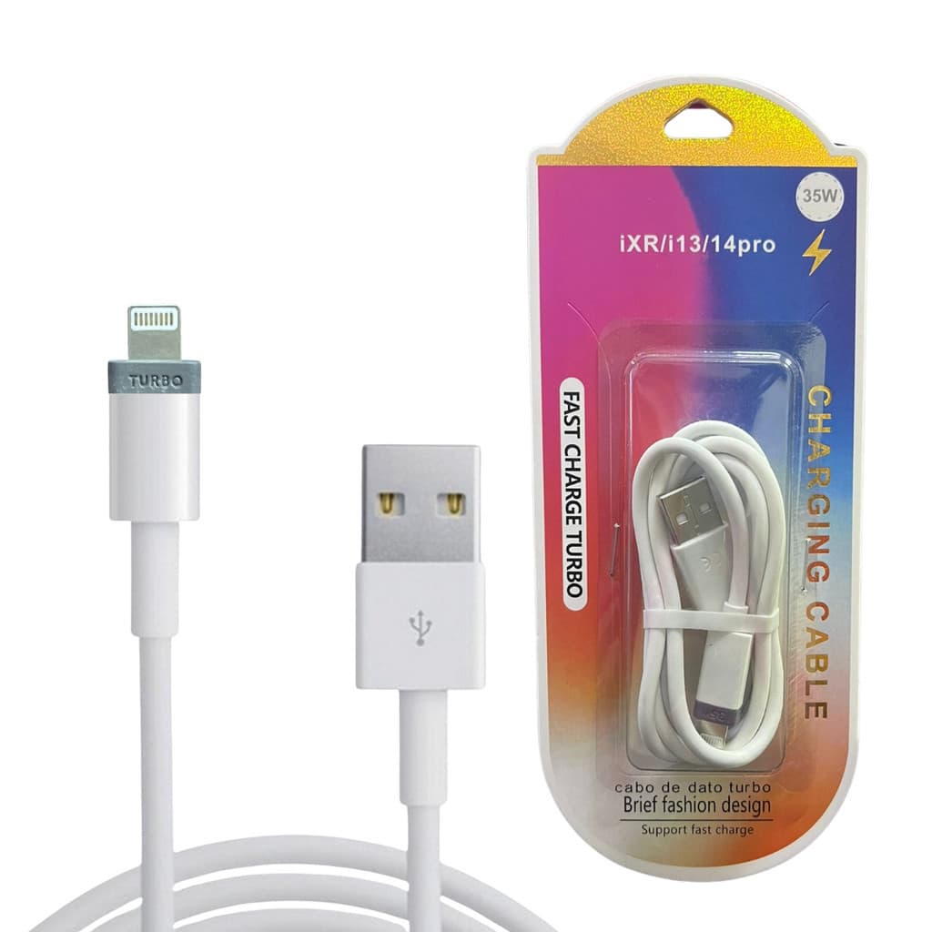 Cabo Carregador Usb Turbo Compatível iPhone IOS reforçado