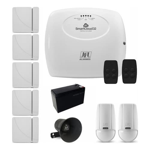 Alarme Wifi Jfl Smartcloud 32 Branco Com 7 Sensores