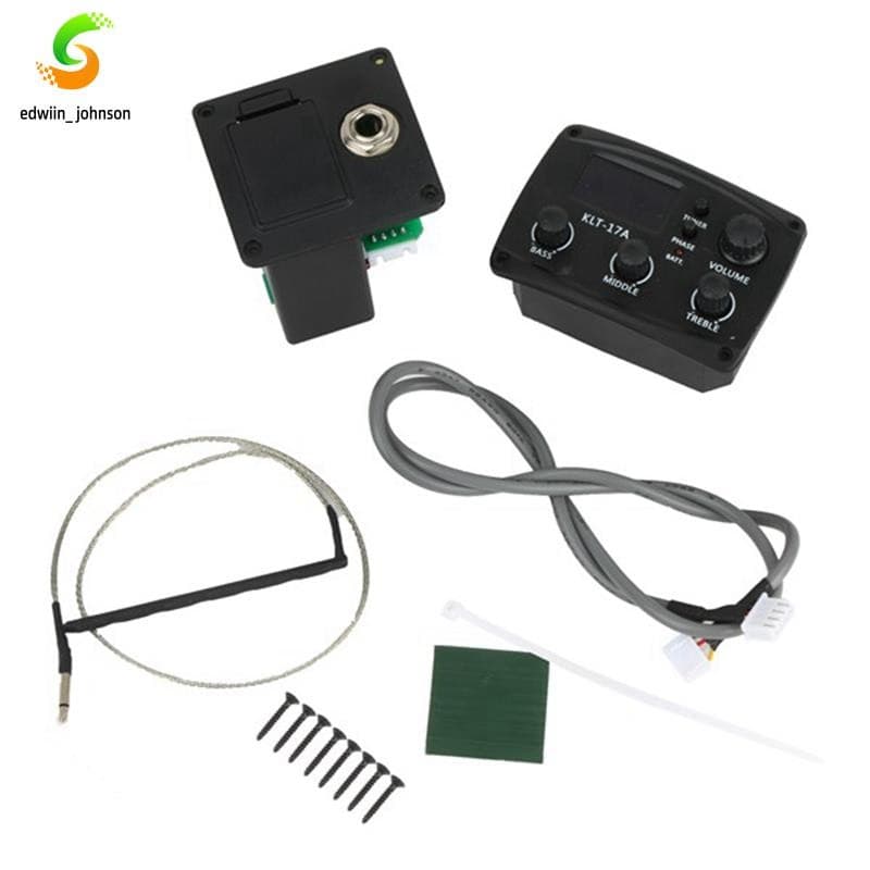 - 17A Pré-Amplificador EQ De Guitarra Acústica Com Afinador De Procedimento Digital Equalizador De 3 Bandas Captador