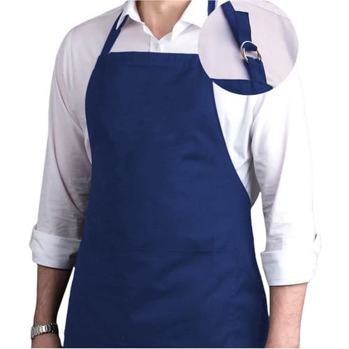 Avental Oxford C/ Bolso Uniforme Restaurante Evento Chef Garçon Azul-marinho