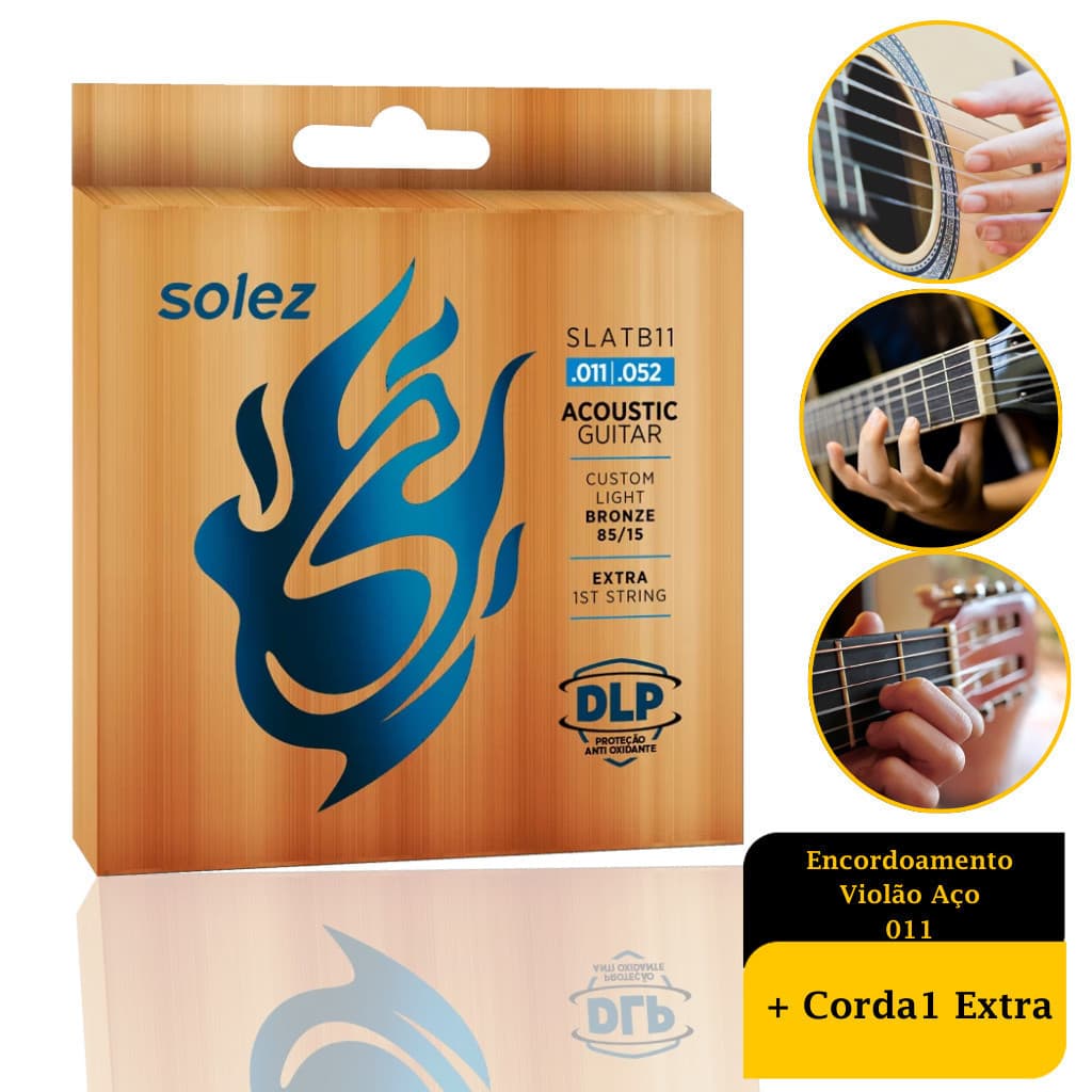 Encordoamento Violão Aço 011 Solez Slatb11 Bronze 85/15
