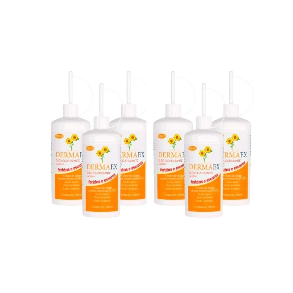 Kit c/ 6 Óleo De Girassol Dermaex 200ml Óleo Cicatrizante