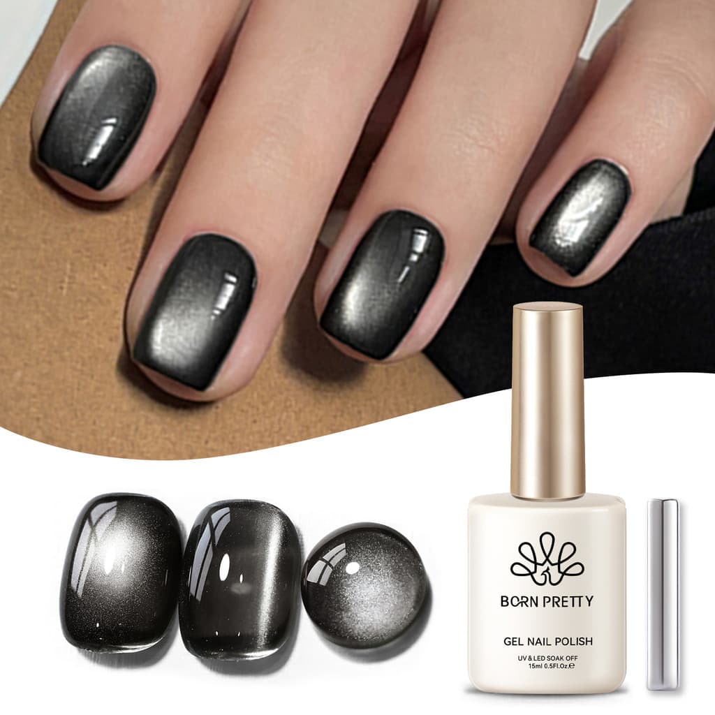 BORN PRETTY Gel Magnético Para Unhas De Gato De Vidro Preto Ultra Shine Soak Off Verniz Em UV 15ml