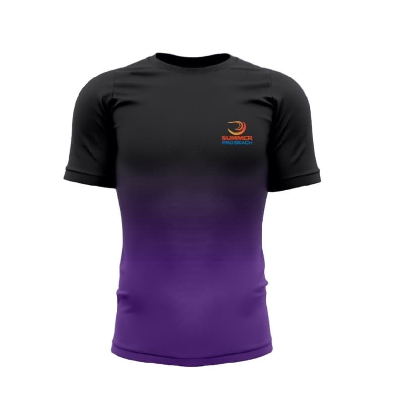 Camiseta Unissex Summer Pro Roxa e Preta - Anti Odor + Proteção UV 50°C