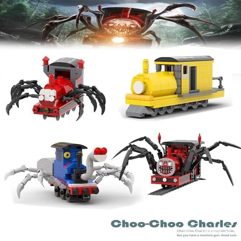 Choo-Charles Blocos De Construção De Grandes Jogos Ao Redor Do Trem De Aranha Mutante Modelo Doll Toys Brinquedos Infant