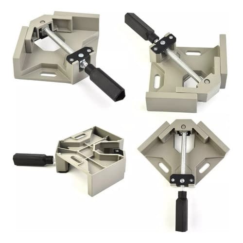 Kit 4 Grampo Sargento Angular 90 Graus Morsa De Canto Marcenaria Serralheria Esquadro Solda Madeira Encaixe Reto Fixador