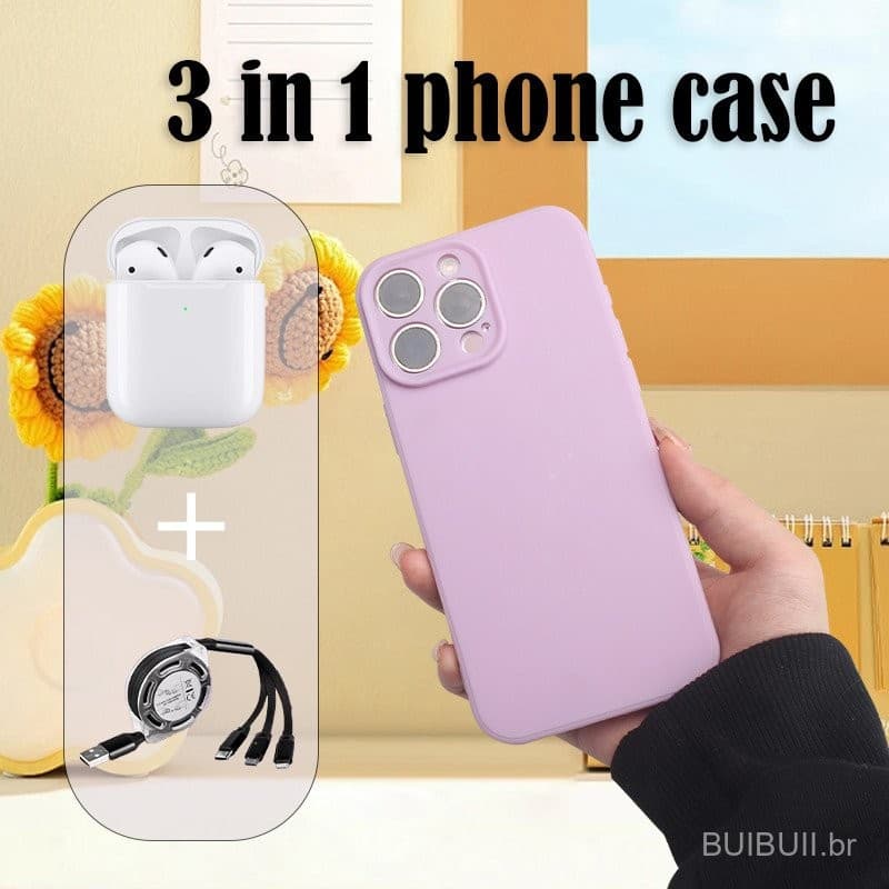 Capa Protetora para Celular 3 em 1 Capa Protetora Adequada para iPhone Celular 0031 PP4E