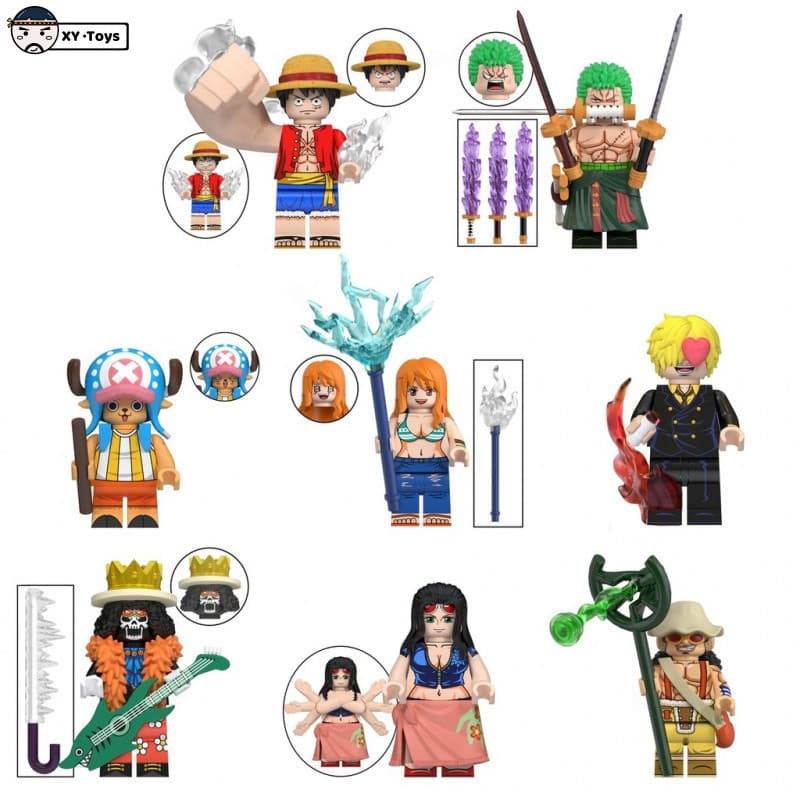 Boneca de ação montada brinquedo presente de aniversário Luffy zoro decoração