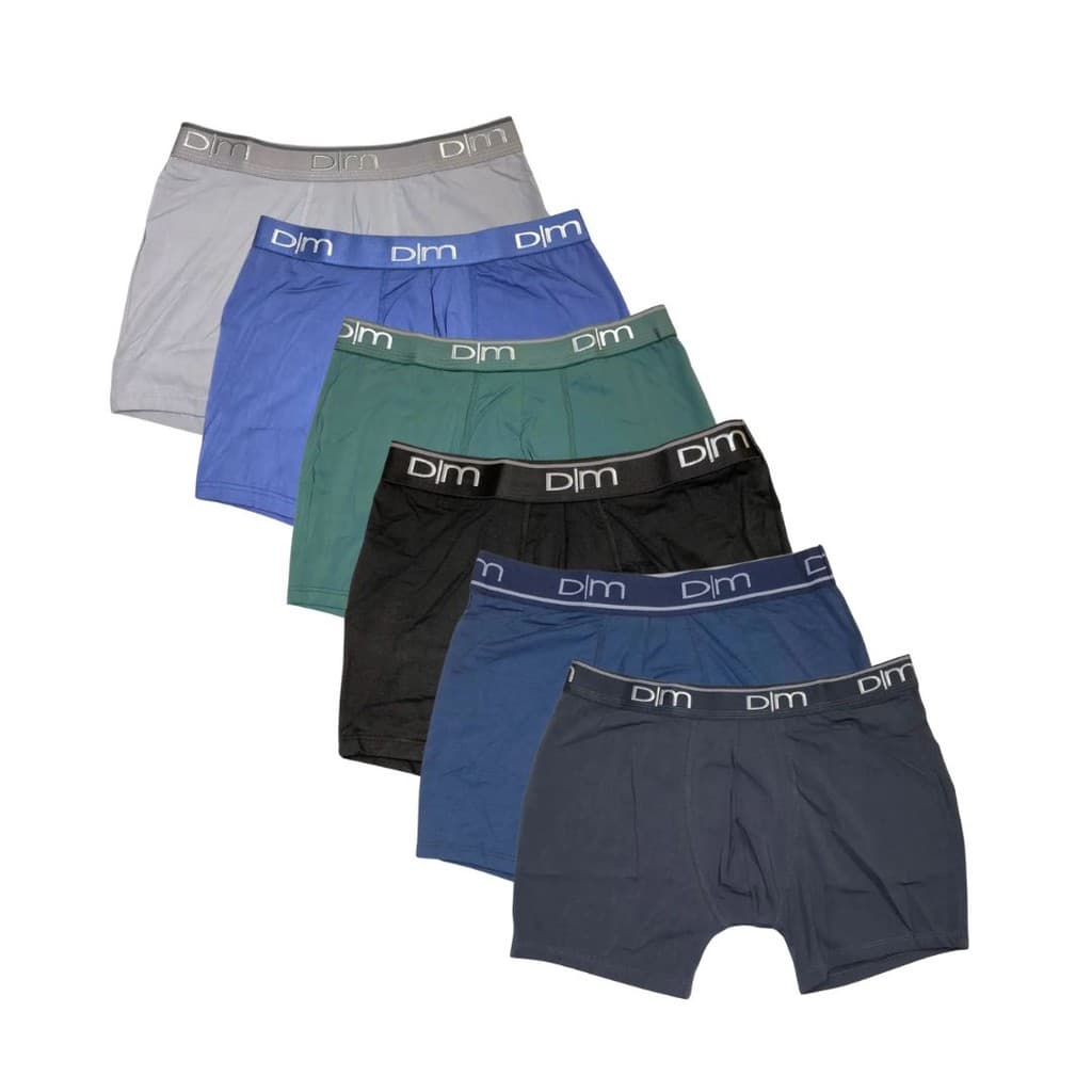 Kit 6 Cuecas Boxer Masculina Lisa em Microfibra Cós Elástico Reforçado Dom Marco