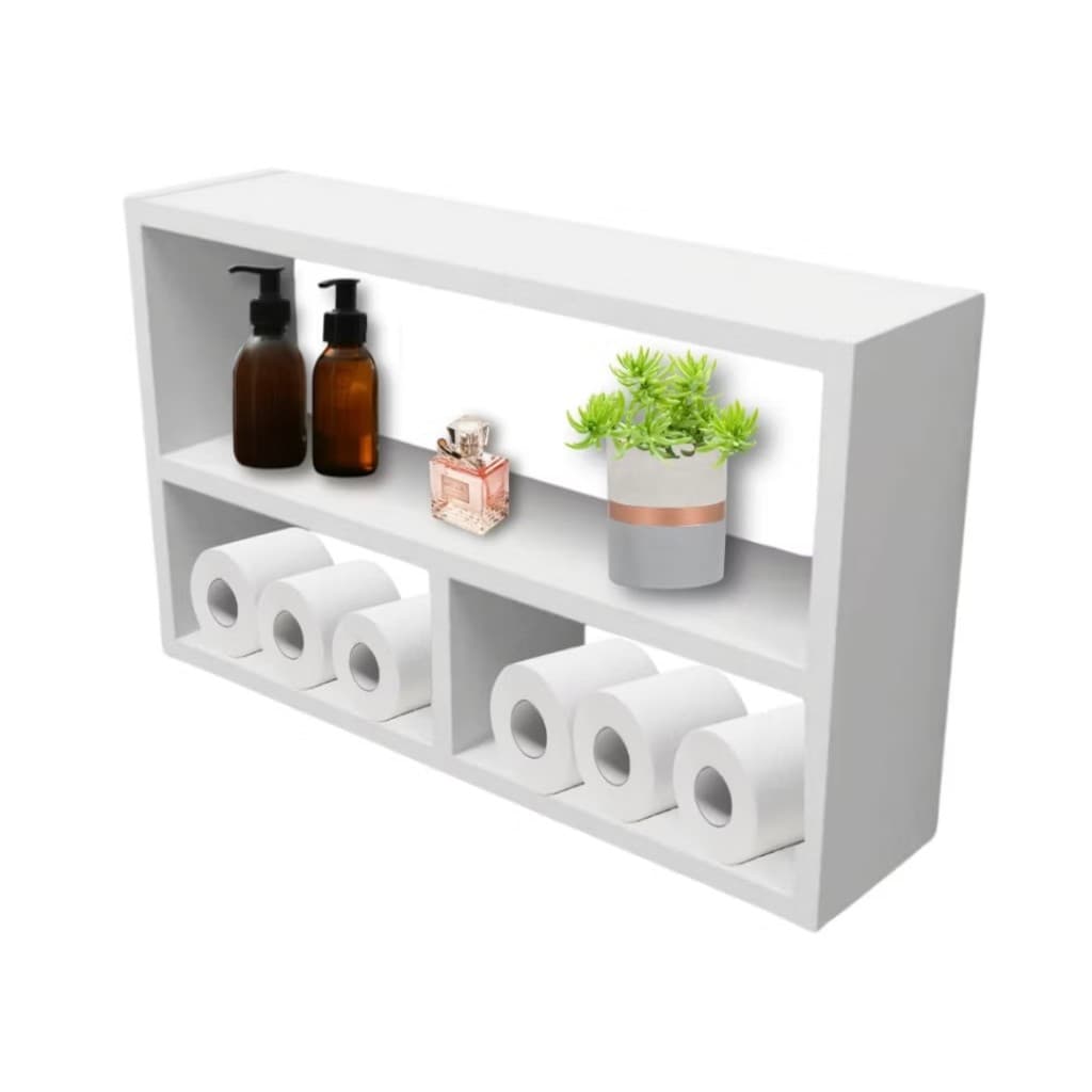 Nicho Para Banheiro Retangular Multiuso Com Divisória Nicho Preto ou Branco Para Decorações Suspenso Sala MDF