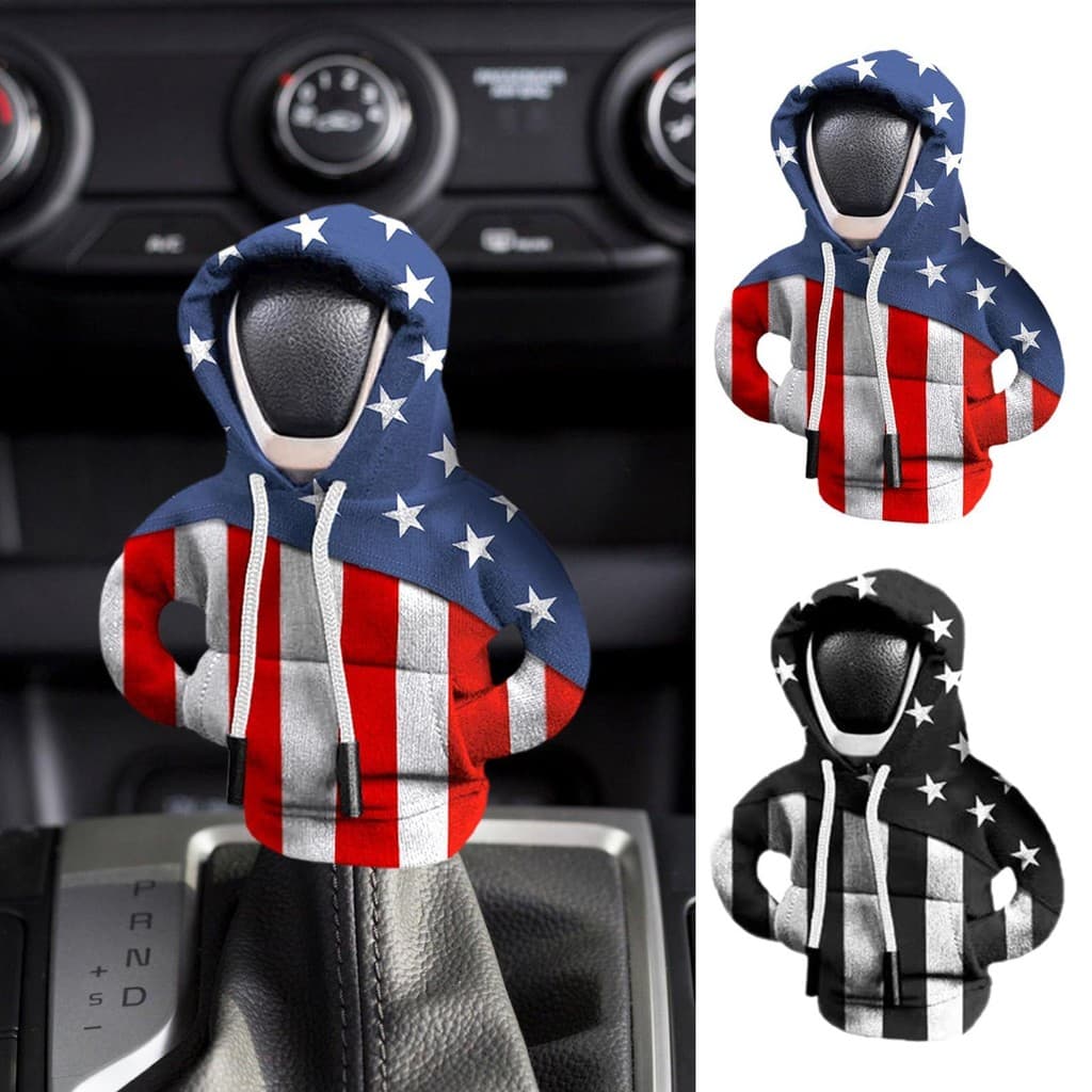 Capa Decorativa De Mudança De Marcha De Carro De Bandeira Americana Padrão Acessórios Interiores À Prova De Pó