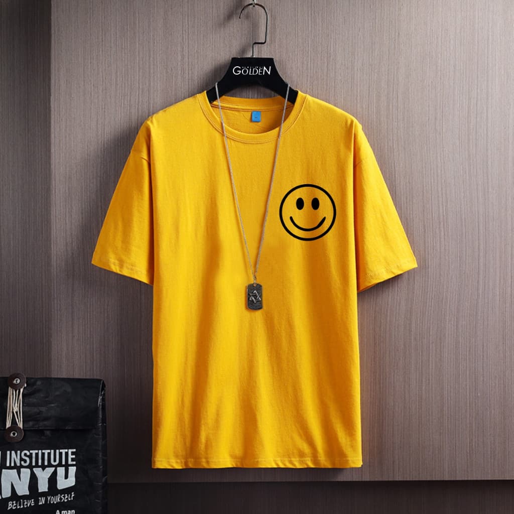 Camiseta Personalizada Unissex Minimalista StreetWear Emoji Smile Sorriso Carinha Feliz