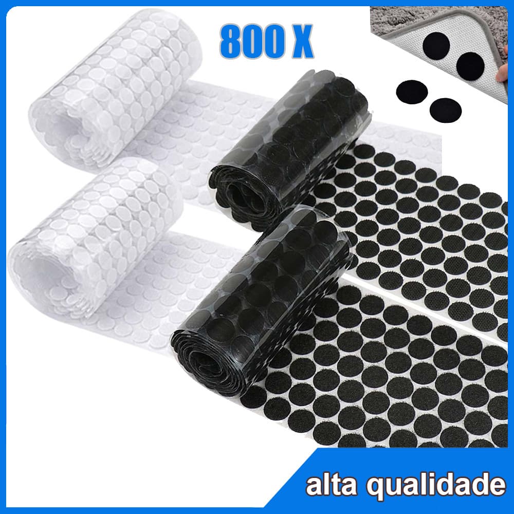 800 adesivos pretos gancho anel adesivos ponto branco resistente forte adesivos autoadesivos