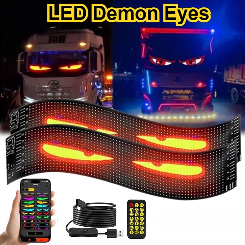Demônio Olhos Carro LED Logotipo APP Matriz Pixel Painel Luz Da Noite DIY Programável Flexível Display Para Caminhão Acc