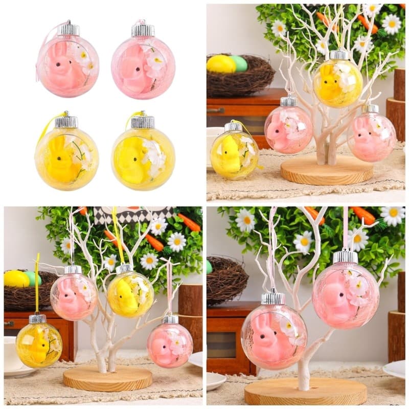 YU Bolas De Acrílico Transparente Pendurado Ornamento Peças Centrais De Festa Para Decoração Em Casa Primavera Outono Fe