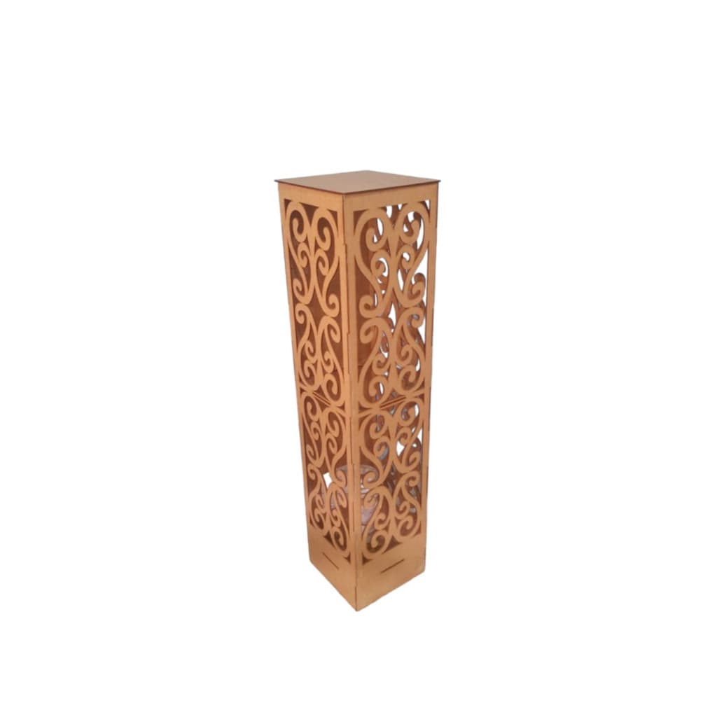 Luminária Provençal Arabesco Mdf Coluna Passarela Casamento 80 cm