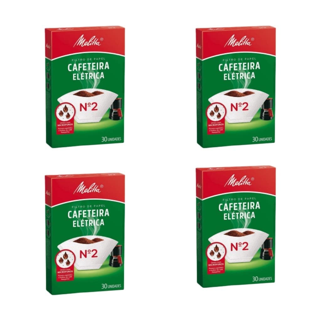 Filtro Papel Melitta para Cafeteira Elétrica N°2 120Un 4Cx