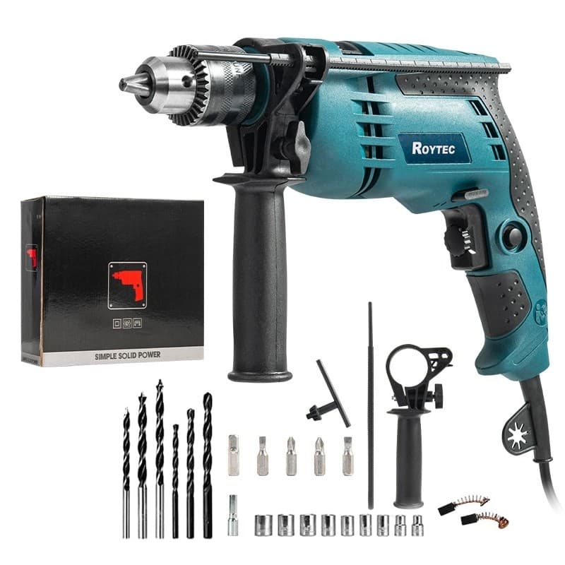 Furadeira Parafusadeira de Impacto Auto Reverso 13mm 1/2‘’ Profissional 26 Peças