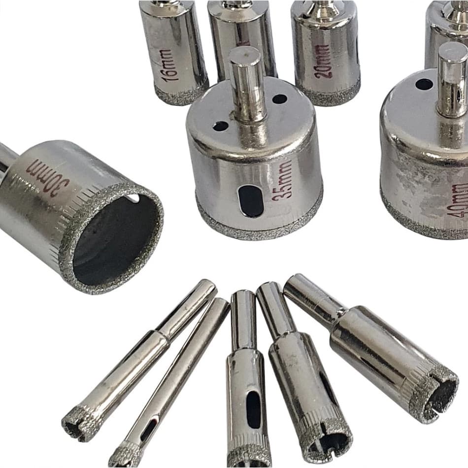 Kit Serra Copo Diamantada 6 a 50mm Vidro Cerâmica