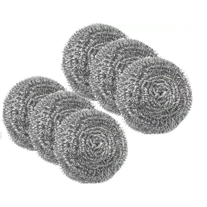 Kit 2 Pack com 12 Aço inox para Limpeza pesada ferro e grelha