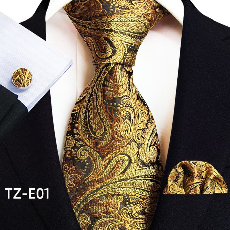 Conjunto De Gravata De Seda Masculina De Designer Luxo Paisley Dot Negócios Festa De Casamento Pescoço Para Homens Bolso