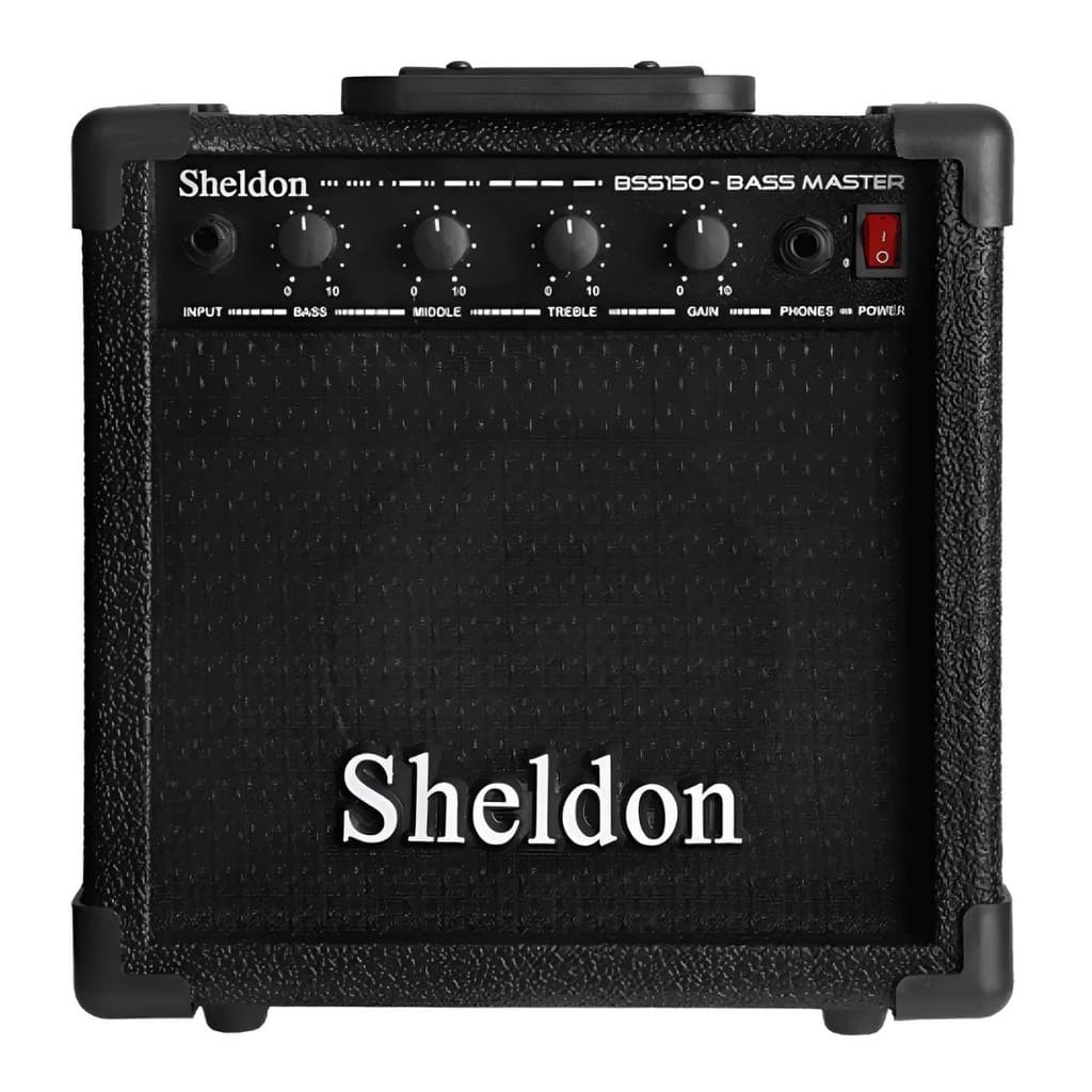 Amplificador Contra baixo Sheldon BSS150 15 Watts Cubo Preto