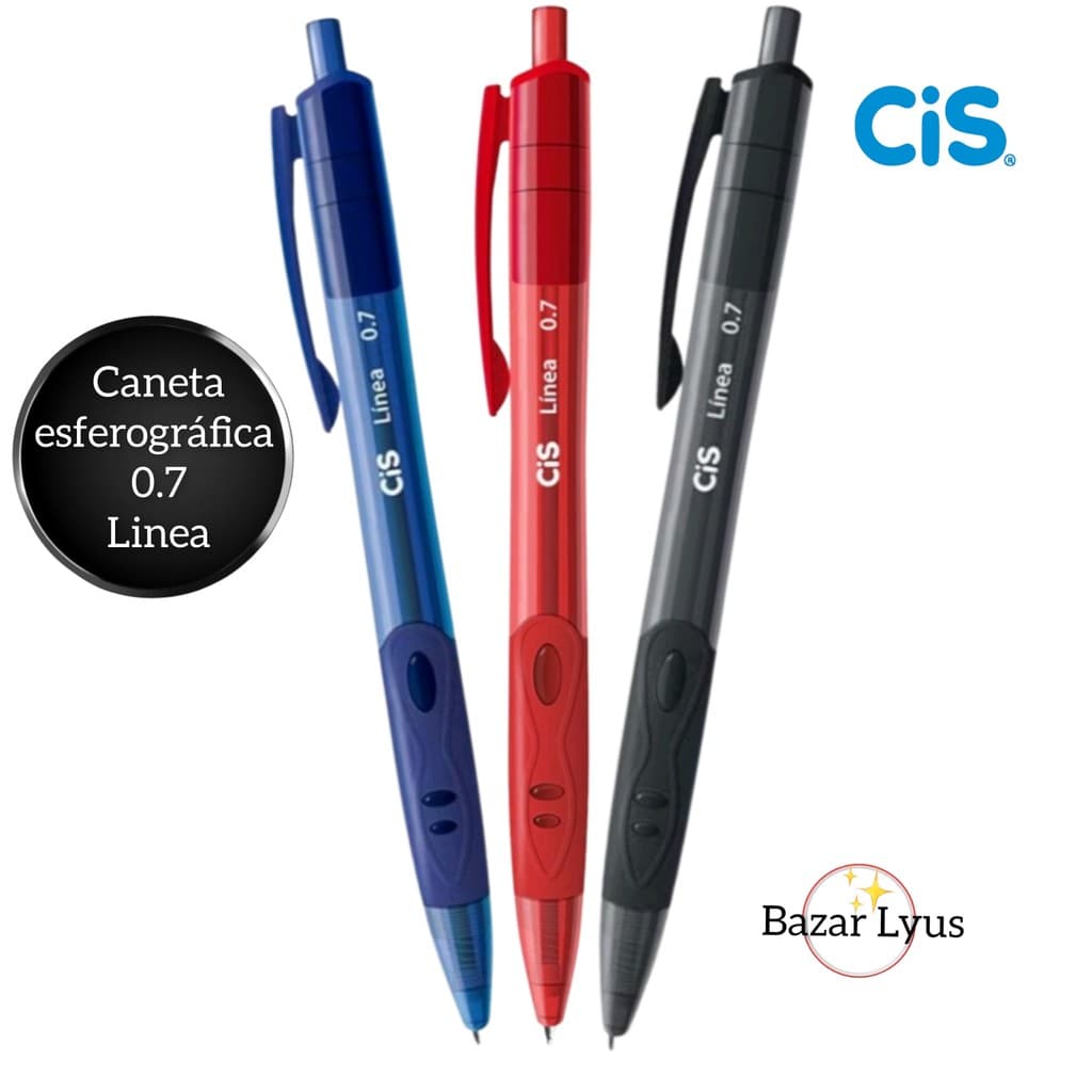 Caneta Retrátil CIS LÍNEA 0.7mm Esferográfica Fina