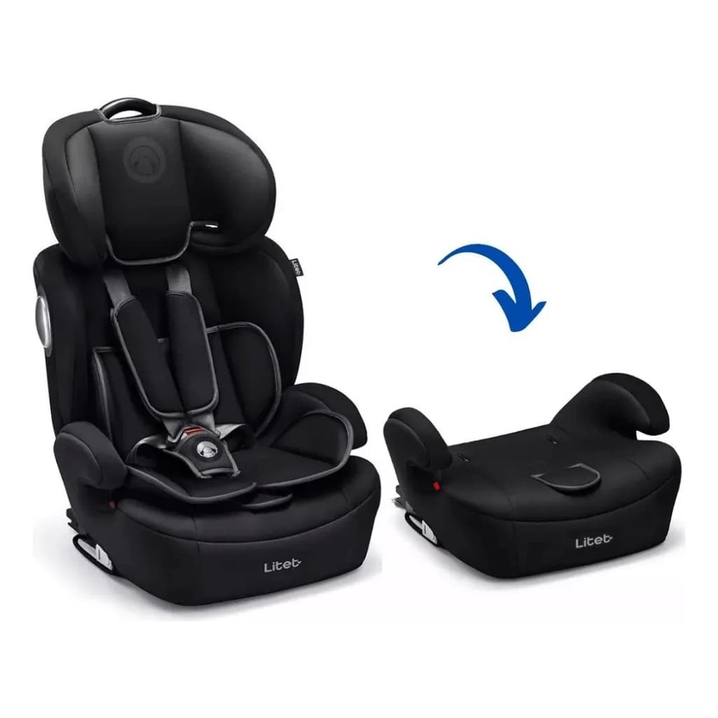 Cadeirinha Cadeira Assento 2 em 1 De Bebê Para Carro Infantil 9-36 Kg G1/G2/G3 Isofix Preta Litet