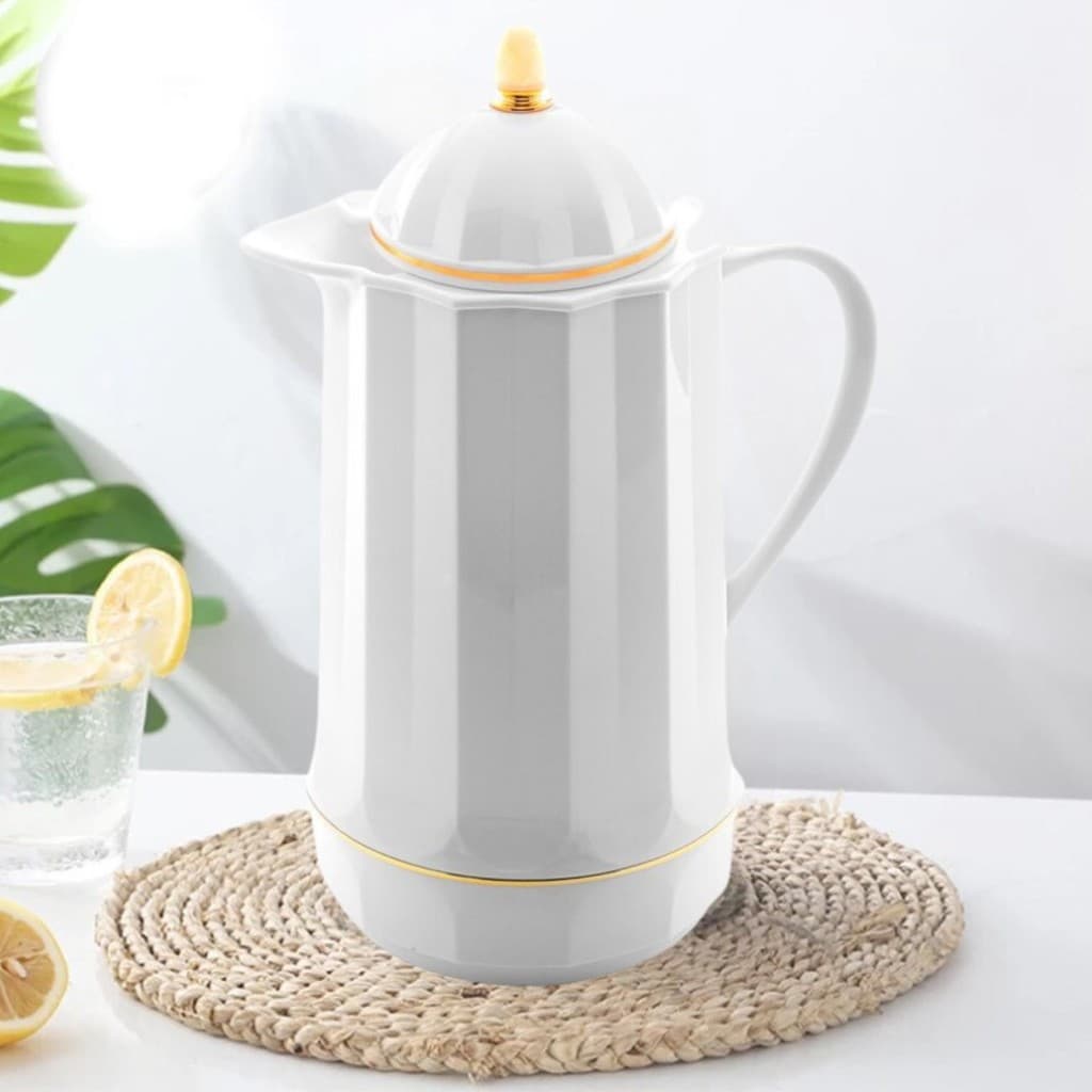 Garrafa Térmica Vintage Clássica Café Chá 1 Litro -Branca