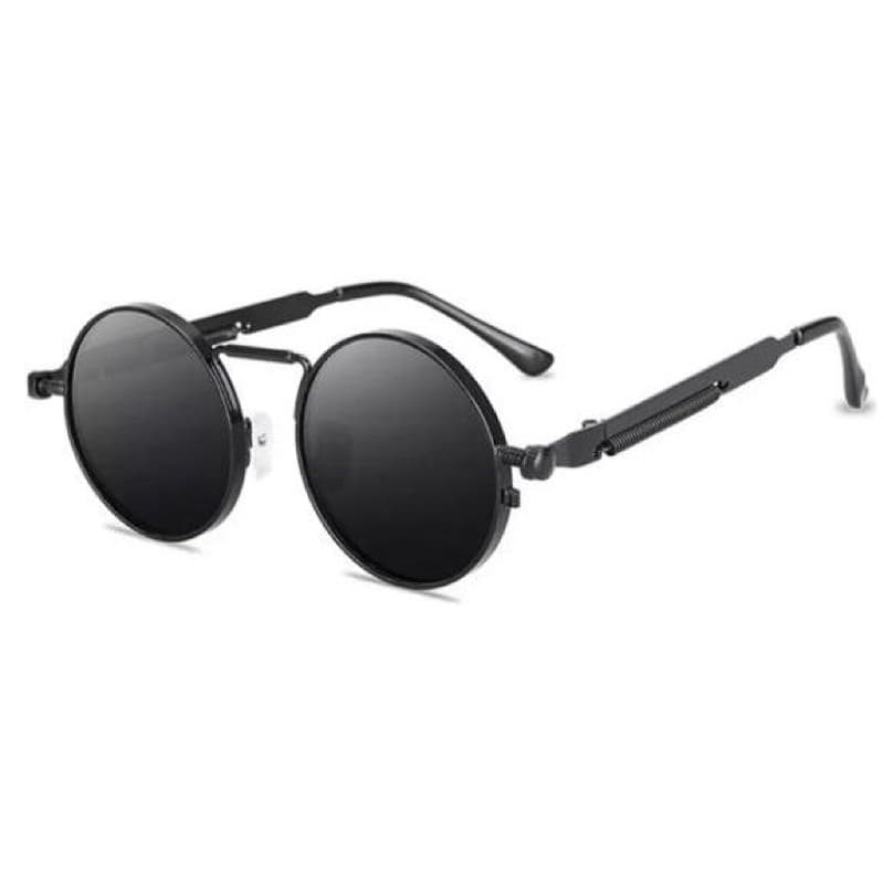 Óculos de Sol Redondo Sem Aro Metal Mola Retro Estilo Steampunk UV400