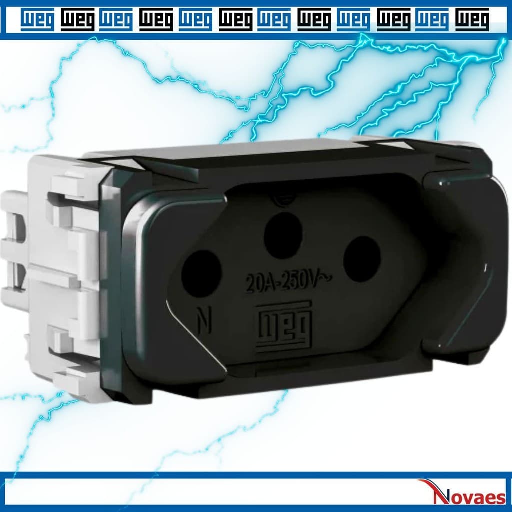 Módulo Tomada 2P+T 20A 250V Composé Preto WEG