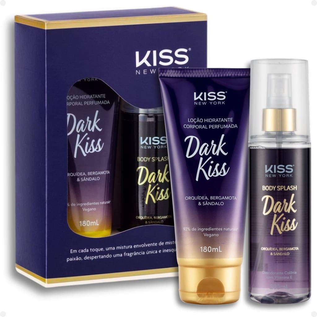 Kit Corporal Kiss New York Dark Kiss: Body Splash e Loção Hidratante