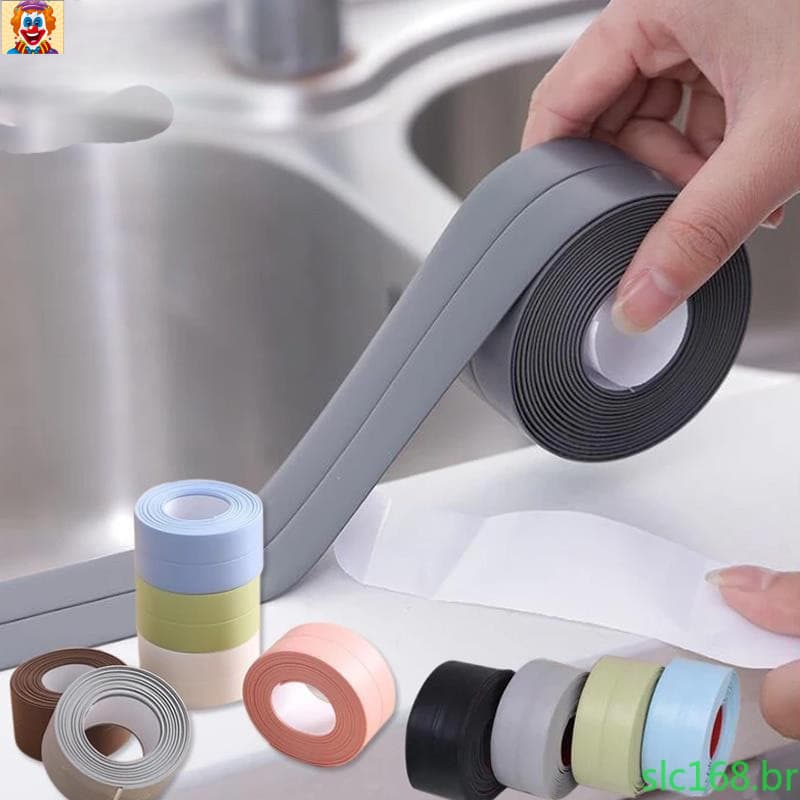 Fita de vedação de PVC à prova d'água para cozinha/banheiro/chuveiro, simples e fácil