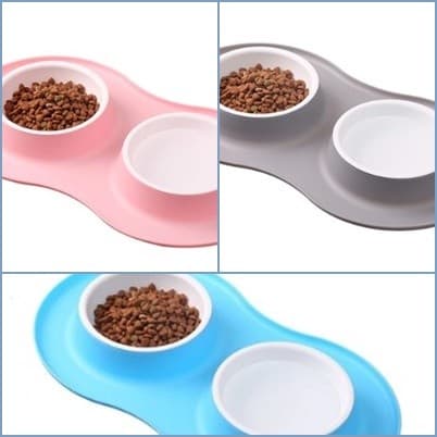 Comedouro E Bebedouro Duplo Em Silicone 200ml Para Pets - Perfeito Para Cães E Gatos, Mantenha Seu Pet Alimentado E Hidr