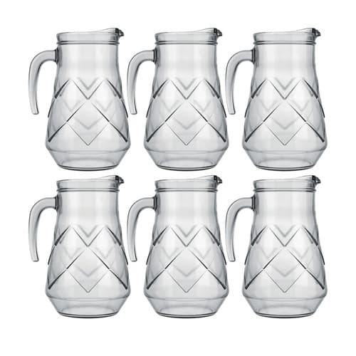 Jarra De Suco Vidro Agua Maracatu Nadir Sempre 1,5L Kit c/ 6