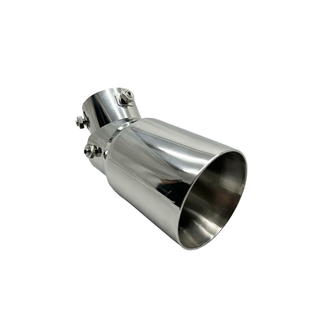 Acessorios Ponteira Escapamento Carro Universal Ajustavel Reta Curva 3,5 Polegadas Inox Cromado