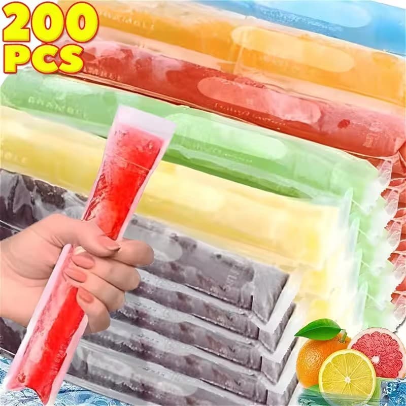 Solução Conveniente De Embalagem De Picolé DIY-Sacos Transparentes À Prova De Vazamentos Para Iogurte Caseiro De Verão