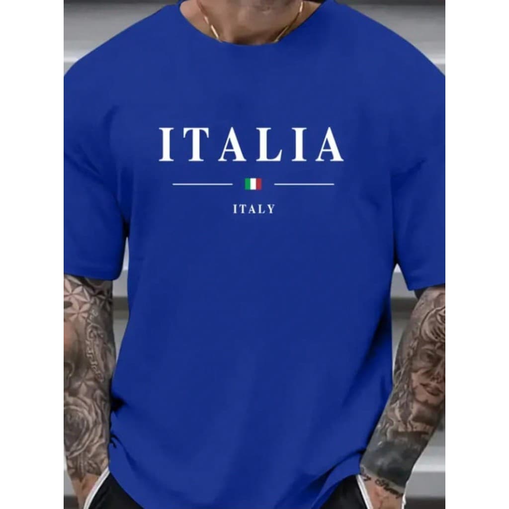 Camiseta Masculina ITALIA  Camisa 100% algodão camisa comum Basica Casual toop