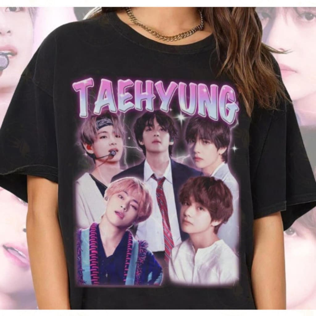 Camiseta Unisex Algodão - Taehyung BTS K-Pop Ídolo Promoção