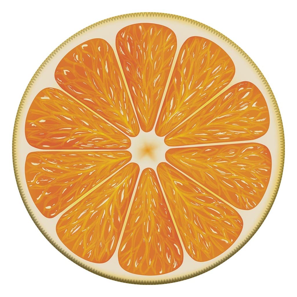 Tapete Redondo Decorativo Laranja 88x88 Antiderrapante Para Sala, Quarto e Escritório