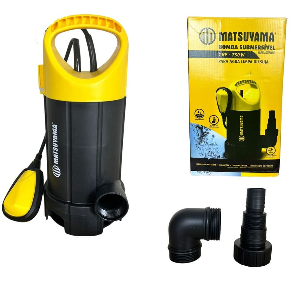 Bomba Subemersível D'água 1hp 750w Água Limpa Ou Suja Matsuyama