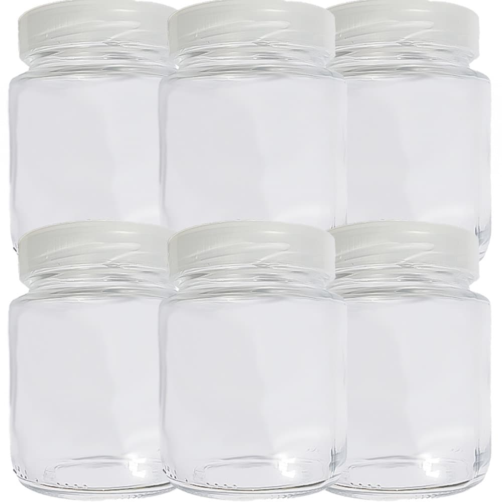 Kit 6 Potes de Vidro 240ml Armazenar Leite Materno Papinha
