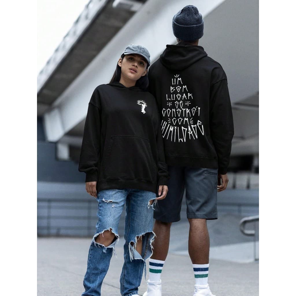 Blusa Moletom Canguru Estilo de Rua Sabote Um Bom Lugar