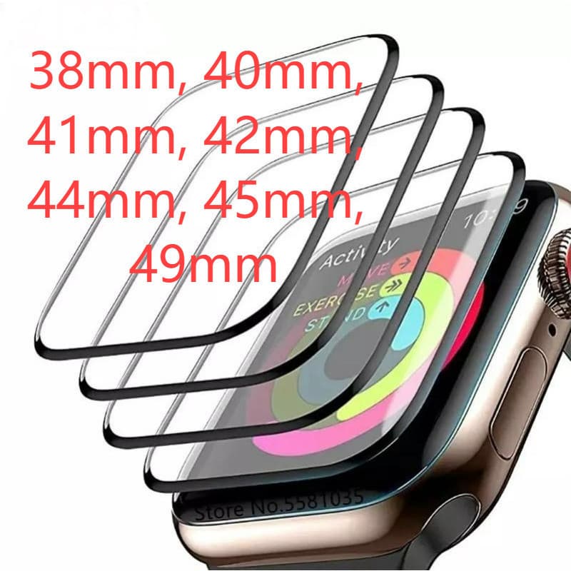 Película de Cerâmica 3D/9D Curvada para Apple Watch Series - 38mm, 40mm, 41mm, 42mm, 44mm, 45mm, 49mm