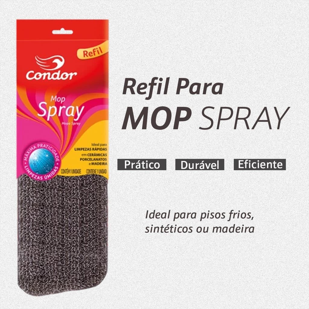 Refil Mop Spray e Esfregão Rodo Vassoura Spray - Condor
