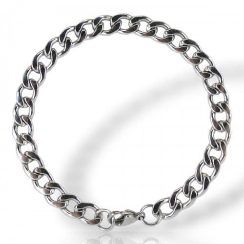Pulseira Masculina Prateado 8mm Aço Inox Banhado Rik9 Original